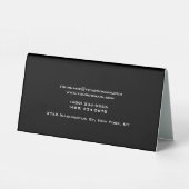 Plaque De Table Élégant Chic Plain Unique Spécial Noir & Blanc (Verso)