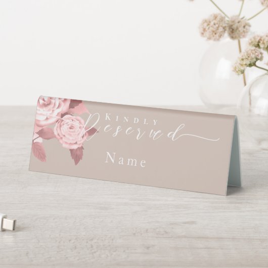 Plaque De Table Élégant Chic Rose Mariage Table Réservé Signal Rés (En SItu (Tableau))