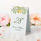 Plaque De Table Elégant citrons aquarelle verdure Mariage Numéro (In SItu (Mariage))