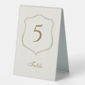 Plaque De Table Élégant Classic Golden Crest Mariage (Recto)