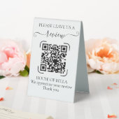 Plaque De Table Élégant Code QR de révision en noir et blanc pour (In SItu (Mariage))