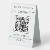 Plaque De Table Élégant Code QR de révision en noir et blanc pour (Recto)
