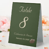 Plaque De Table Elégant Deep Green Winter Wedding Numéro de table (In SItu (Mariage))