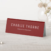 Plaque De Table Elegant Deep Red Office Professionals Name Plate (En SItu (Tableau))