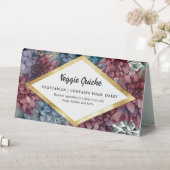 Plaque De Table Élégant Diamant Floral Buffet Étiquette alimentair (En SItu (Tableau))