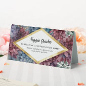 Plaque De Table Élégant Diamant Floral Buffet Étiquette alimentair (In SItu (Mariage))