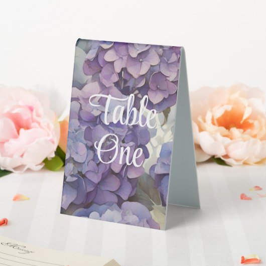 Plaque De Table élégant doux clair violet floral (In SItu (Mariage))