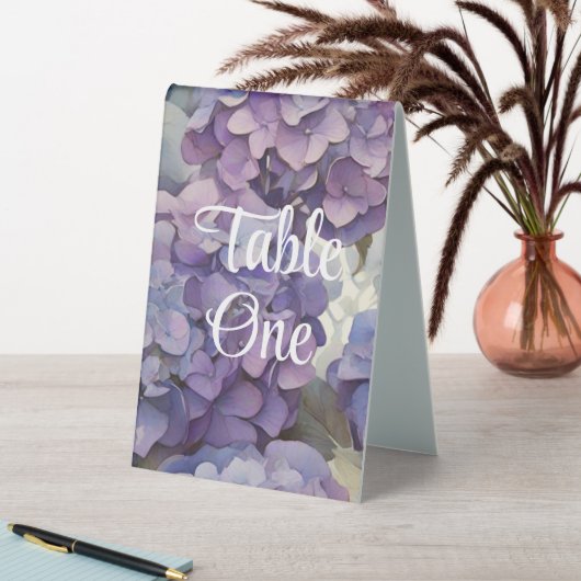 Plaque De Table élégant doux clair violet floral (En SItu (Tableau))