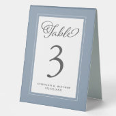 Plaque De Table Elégant Dusty Blue Wedding Réception Chic (Recto)