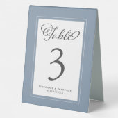 Plaque De Table Elégant Dusty Blue Wedding Réception Chic (Verso)