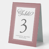 Plaque De Table Elégant Dusty Rose Mariage Réception Dîner Chic (Recto)
