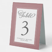 Plaque De Table Elégant Dusty Rose Mariage Réception Dîner Chic (Verso)