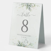 Plaque De Table Elégant Eucalyptus Feuille Mariage or vert (Recto)