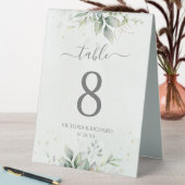 Plaque De Table Elégant Eucalyptus Feuille Mariage or vert (En SItu (Tableau))