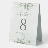 Plaque De Table Elégant Eucalyptus Feuille Mariage or vert (Verso)