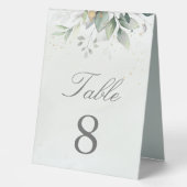 Plaque De Table Elégant Eucalyptus Feuille Mariage or vert (Recto)