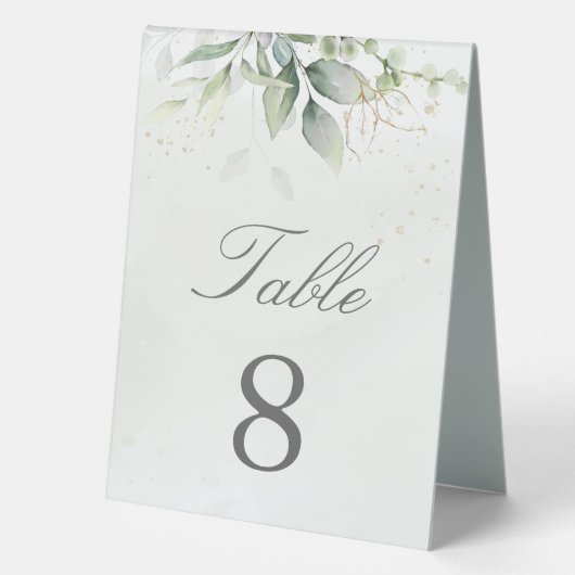 Plaque De Table Elégant Eucalyptus Feuille Mariage or vert (Verso)