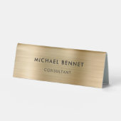 Plaque De Table Élégant Faux Gold Metallic Professionnel (Recto)
