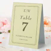 Plaque De Table Elegant Frame on Celestial Yellow Monogram Wedding (In SItu (Mariage))