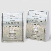 Plaque De Table Elegant Funeral | Chic Memorial Service Photo (Recto/Verso)