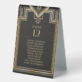 Plaque De Table Élégant Gold et Black Seating Chart (Recto)