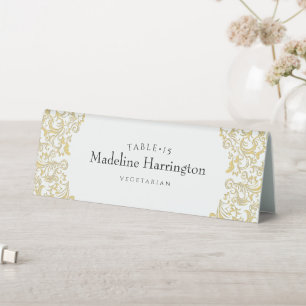 Plaque De Table Elegant Gold Mariage damassé Place Card