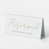 Plaque De Table Élégant Gold Minimalist Script Réservé (Verso)