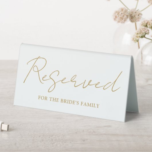 Plaque De Table Élégant Gold Minimalist Script Réservé (En SItu (Tableau))