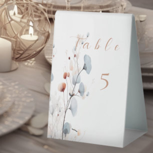 Plaque De Table Élégant Hiver pastel floral