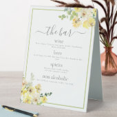 Plaque De Table Elégant Jaune Floral Sage Green Mariage Bar Menu (En SItu (Tableau))