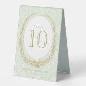 Plaque De Table Elegant Laurel Wreath | Damas vert (Recto)