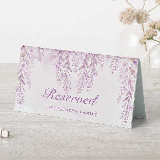 Plaque De Table Élégant Lavande Douce Mariage Réservé (En SItu (Tableau))