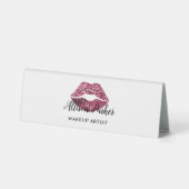 Plaque De Table Élégant maquilleur de lèvres rouges (Verso)