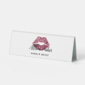 Plaque De Table Élégant maquilleur de lèvres rouges (Recto)