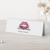 Plaque De Table Élégant maquilleur de lèvres rouges (En SItu (Tableau))