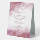 Plaque De Table Elégant marbre aquarelle mariage table menu pied (Recto)