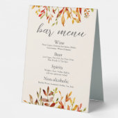 Plaque De Table Élégant Mariage Automne personnalisé Feuilles d'au (Verso)