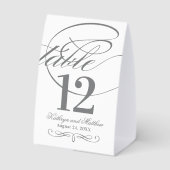 Plaque De Table Élégant mariage calligraphie gris charbon (Verso)