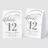 Plaque De Table Élégant mariage calligraphie gris charbon (Recto/verso)