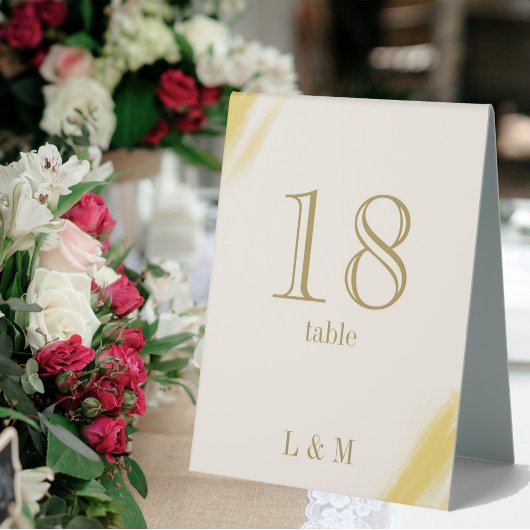 Plaque De Table Élégant Mariage classique de crème ancienne or