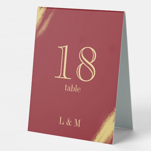 Plaque De Table Élégant Mariage classique d'or rouge antique (Verso)