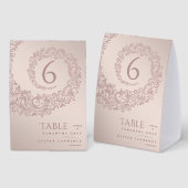 Plaque De Table Elégant Mariage damassé Beige Numéro de table (Recto/verso)