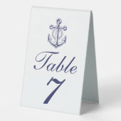 Plaque De Table Élégant Mariage d'Ancre bleu marine (Verso)