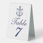 Plaque De Table Élégant Mariage d'Ancre bleu marine (Recto)