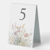 Plaque De Table Élégant Mariage d'aquarelle florale Fleur sauvage (Recto)