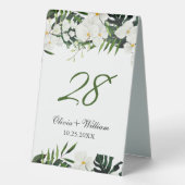 Plaque De Table Elégant Mariage de Bohême Orchidées Blanches (Verso)