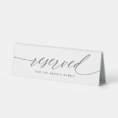 Plaque De Table Élégant Mariage de calligraphie moderne Réservé (Verso)