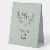 Plaque De Table Élégant Mariage de la couronne de monogramme (Recto)