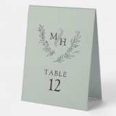 Plaque De Table Élégant Mariage de la couronne de monogramme (Verso)