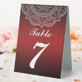 Plaque De Table Élégant Mariage de Paisley indien blanc et rouge p (In SItu (Mariage))